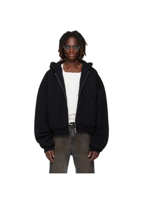 LU'U DAN SSENSE Exclusive Black Wadded Hoodie