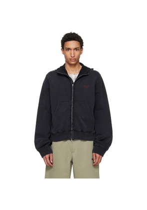 Martine Rose Black Hooded Zip Crew Jacket