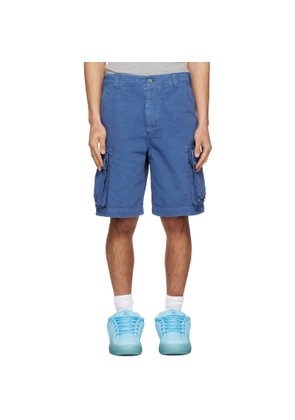 ERL Blue Woven Cargo Shorts