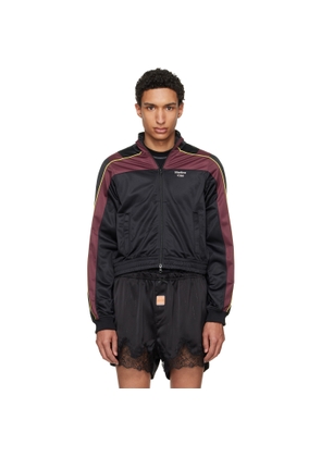 Martine Rose Black & Burgundy Shrunken Track Jacket