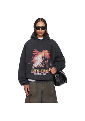 LU'U DAN Gray 'Year of the Horse' Oversized Hoodie