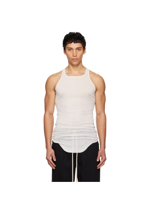 Rick Owens White Temple Basic Rib Tank Top