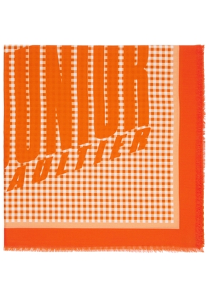 Jean Paul Gaultier Orange Gingham Cover-Up Scarf