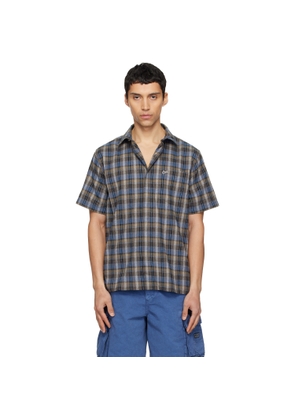 ERL Gray & Blue Check Short Sleeve Shirt