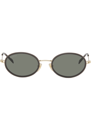 Gucci Gray & Gold GG Logo Tiny Sunglasses