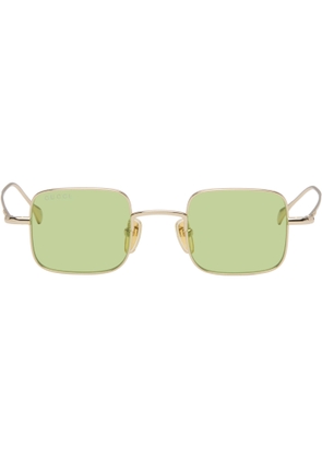 Gucci Gold Lettering Light Banana Sunglasses