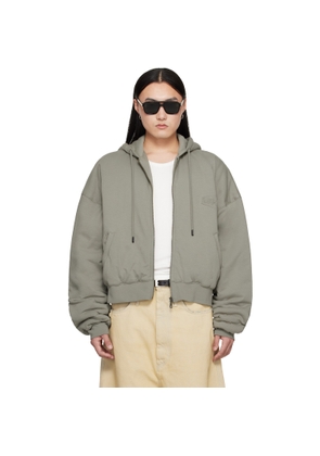 LU'U DAN Gray Wadded Hoodie