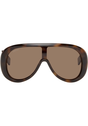 Gucci Brown Rectangular Frame Sunglasses