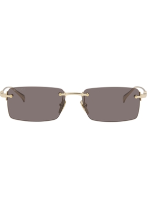 Gucci Gold Rectangular Frame Sunglasses
