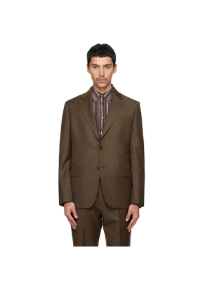 Paul Smith Brown Two-Piece 'The Brierley' Sharkskin Wool Suit