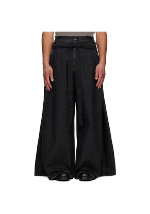 LU'U DAN Black Tie Maxi Jeans
