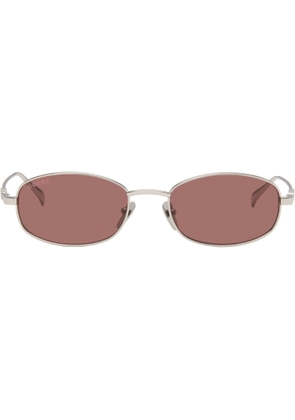 Gucci Silver Oval Frame Sunglasses