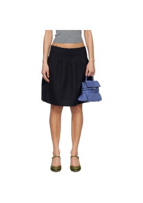 SHUSHU/TONG Navy Low-Waist Pleated Miniskirt