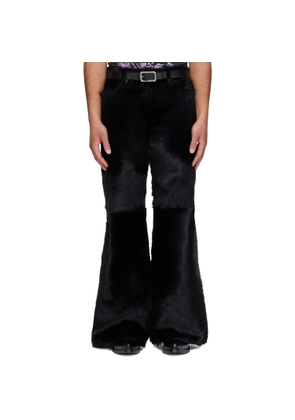 LU'U DAN Black 'Year of the Horse' Pony Phat XL Leather Trousers