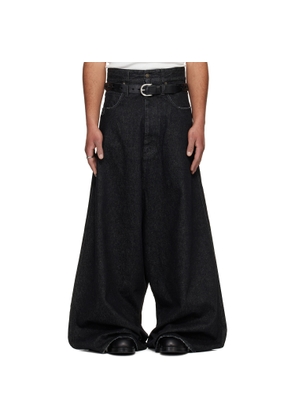 LU'U DAN Black Drop Crotch Jeans