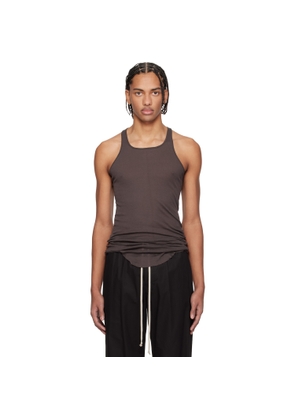 Rick Owens Brown Temple Basic Rib Tank Top