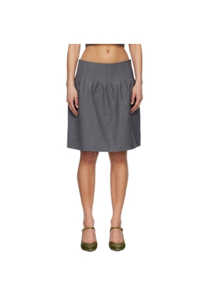 SHUSHU/TONG Gray Low-Waist Pleated Miniskirt