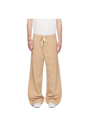 Sanderlak Beige Tailored Drawstring Trousers