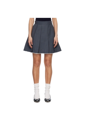 SHUSHU/TONG SSENSE Exclusive Gray Pleated Raw Hem Miniskirt