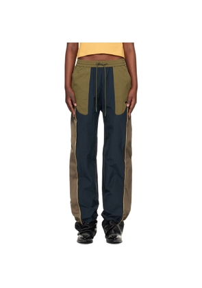 Andersson Bell Navy & Khaki Color Block Nylon Track Pants