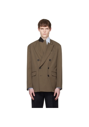 ssstein Taupe Oversized Double Breasted Blazer