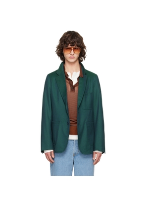 Sanderlak Green Single-Breasted Blazer