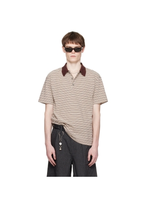 COOR Beige Multi-Pin Stripe Polo