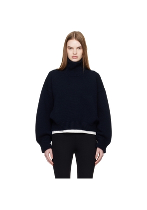 &Daughter Navy Caragh Crop Turtleneck