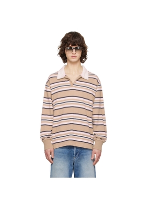 Sanderlak Tan & Pink Rugby Polo