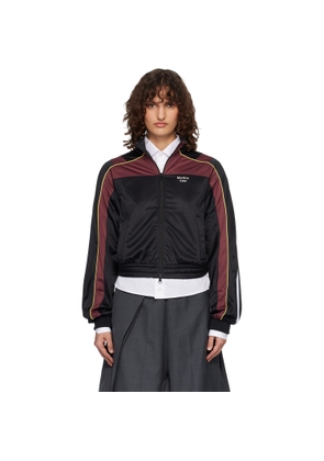 Martine Rose Black & Burgundy Shrunken Track Jacket