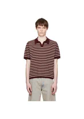 COOR Red Open-Collar Stripe Polo