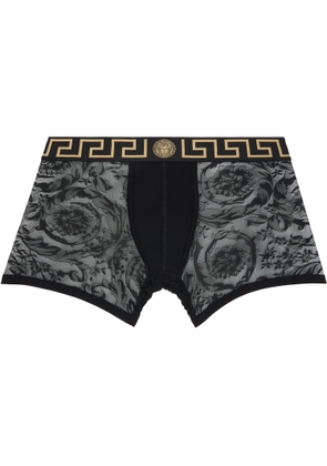 Versace Black Mesh-Jersey Stretch Boxer Briefs