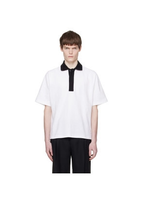 Lanvin White Contrast Collar Polo