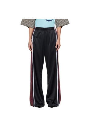 Martine Rose Black & Burgundy Wide Leg Track Pants