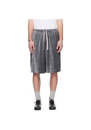 Lanvin Gray Velvet Bermuda Shorts