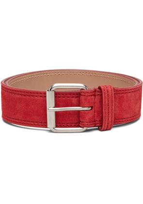 Dries Van Noten Red Suede Belt