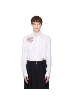 Dries Van Noten White Sequinned Shirt