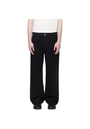 RE;CODE Black Raw-Edged Denim Jeans