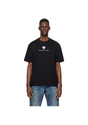 Versace Black Embroidered Cotton-Jersey T-shirt