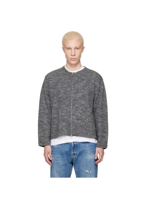 Lady White Co. Gray Zip Crewneck Sweater
