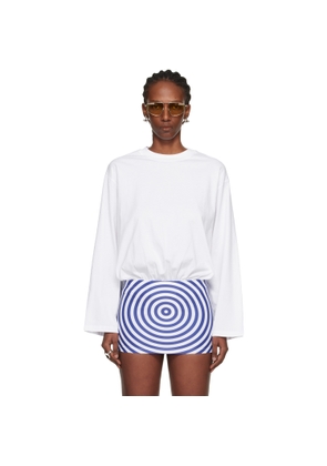 Jean Paul Gaultier White Mix Jersey Long Sleeves Bodysuit