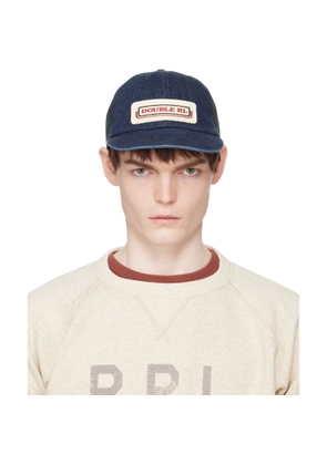 RRL Navy Logo-Patch Indigo Denim Trucker Cap