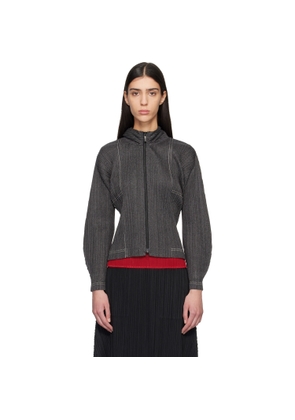 PLEATS PLEASE ISSEY MIYAKE Black Cotton Denim Hoodie