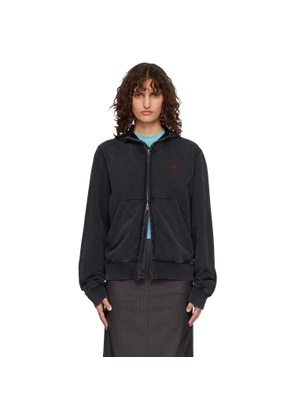 Martine Rose Black Zip Crew Hoodie