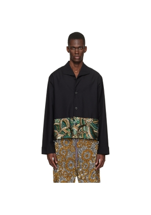 Dries Van Noten Black Sequinned Shirt