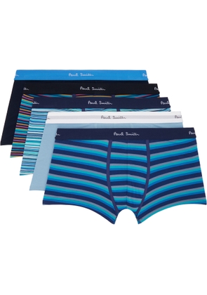 Paul Smith Five-Pack Multicolor Stripe & Plain Mixed Boxer Briefs