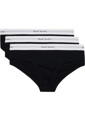 Paul Smith Three-Pack Black Cotton-Stretch Briefs