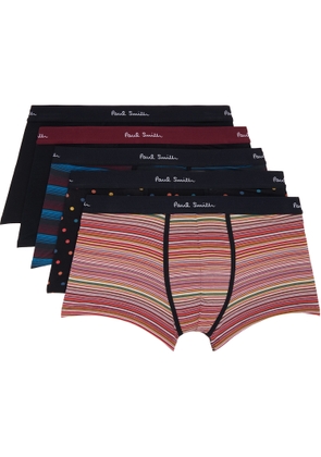 Paul Smith Five-Pack Multicolor Spot & Stripe Mix Boxer Briefs