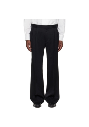SIRE Black Pleated Tailored Trousers