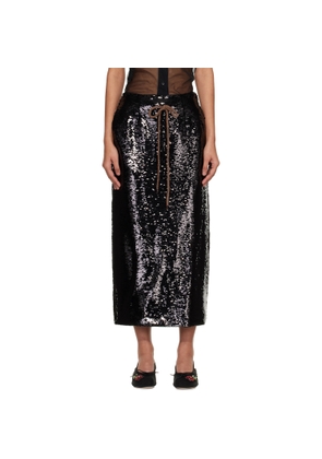 Simone Rocha Black Column Pencil Midi Skirt